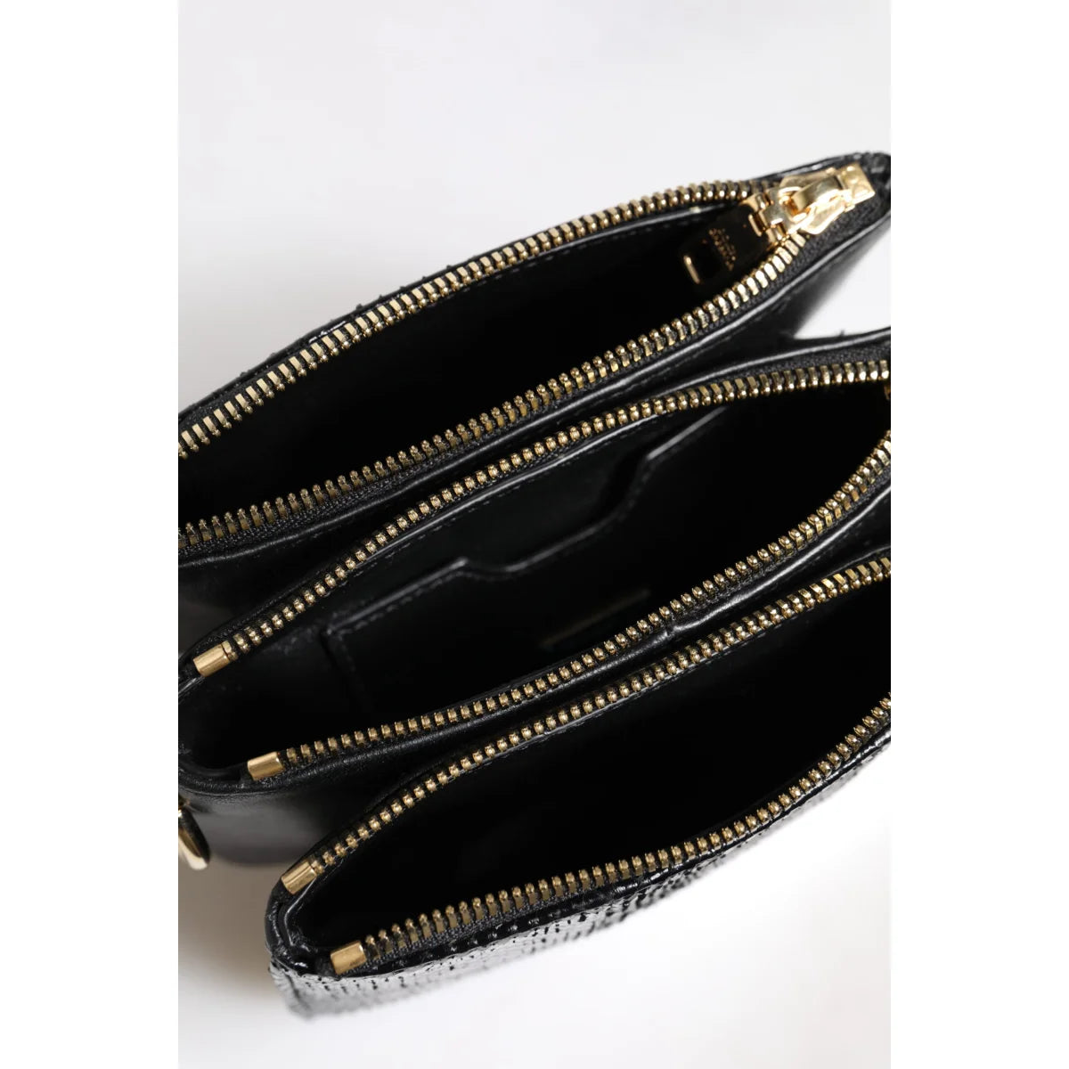 Dolce Gabbana Leather Dress Shoulder Bag with Gold-Tone Hardware &