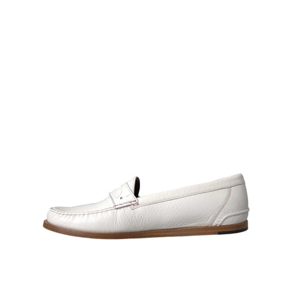 Dolce Gabbana Leather Flat Loafers Elegant Shoes &
