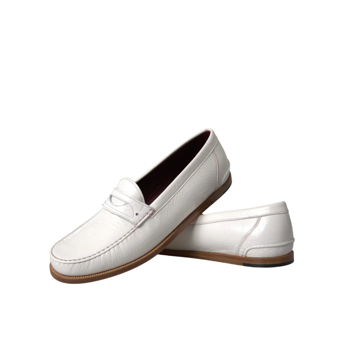 Dolce Gabbana Leather Flat Loafers Elegant Shoes &