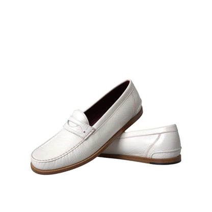 Dolce Gabbana Leather Flat Loafers Elegant Shoes &