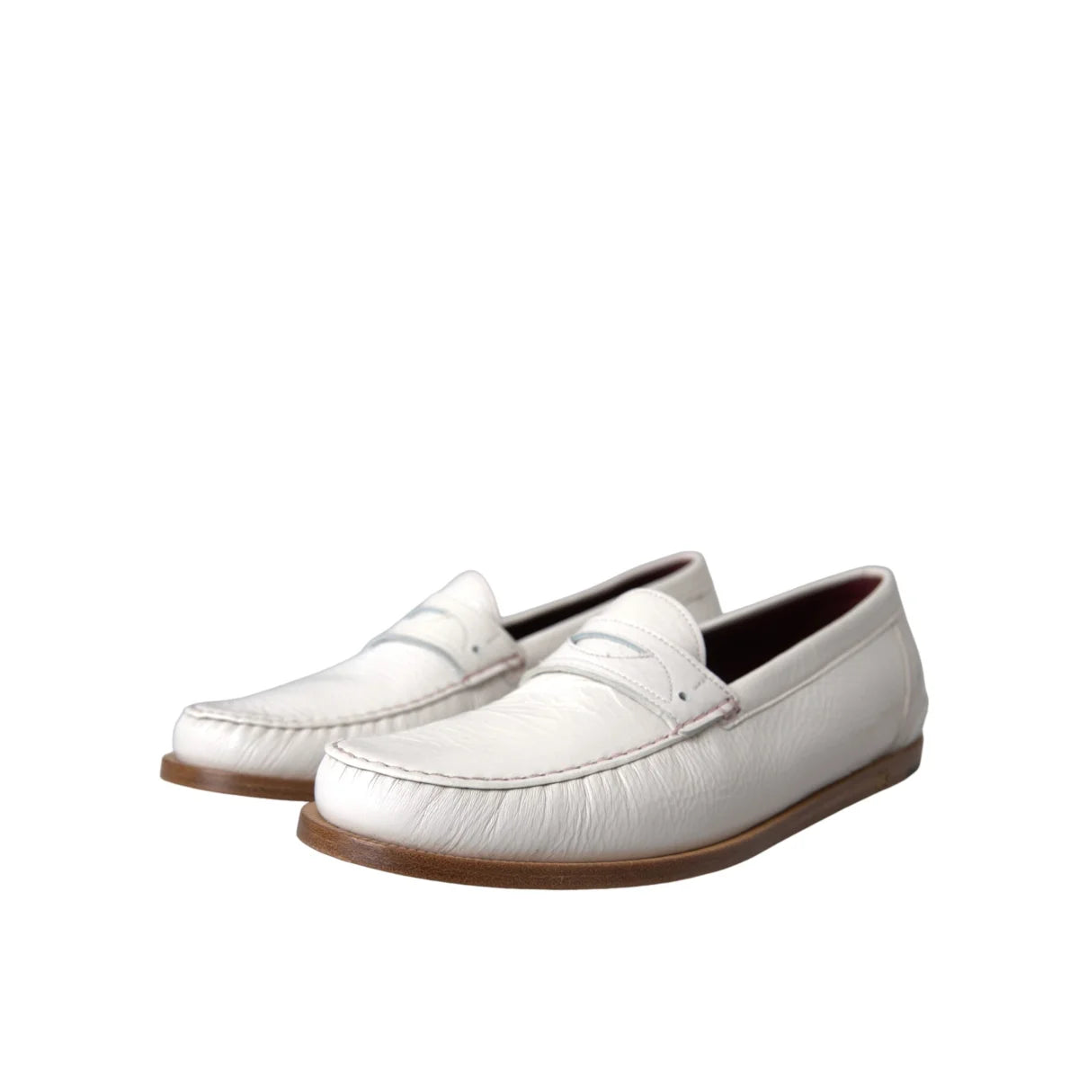 Dolce Gabbana Leather Flat Loafers Elegant Shoes &