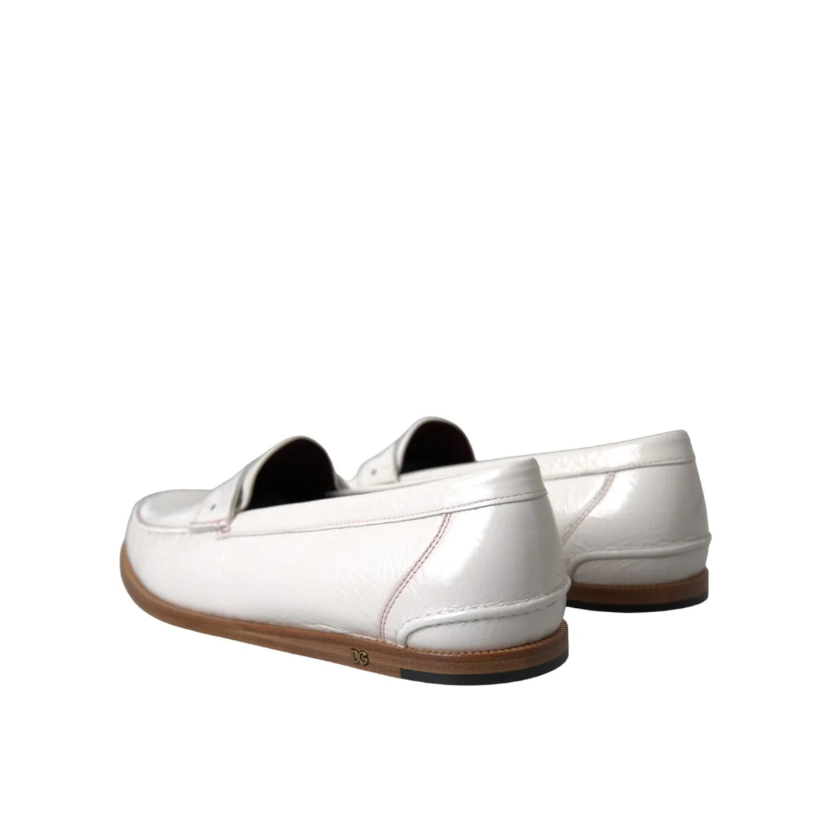 Dolce Gabbana Leather Flat Loafers Elegant Shoes &