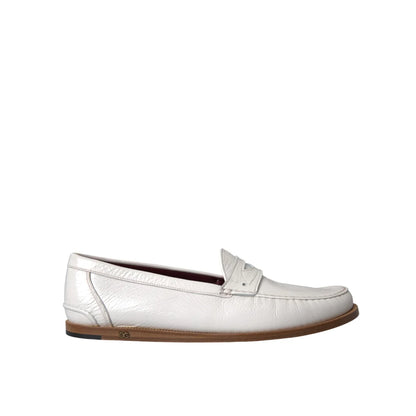 Dolce Gabbana Leather Flat Loafers Elegant Shoes &