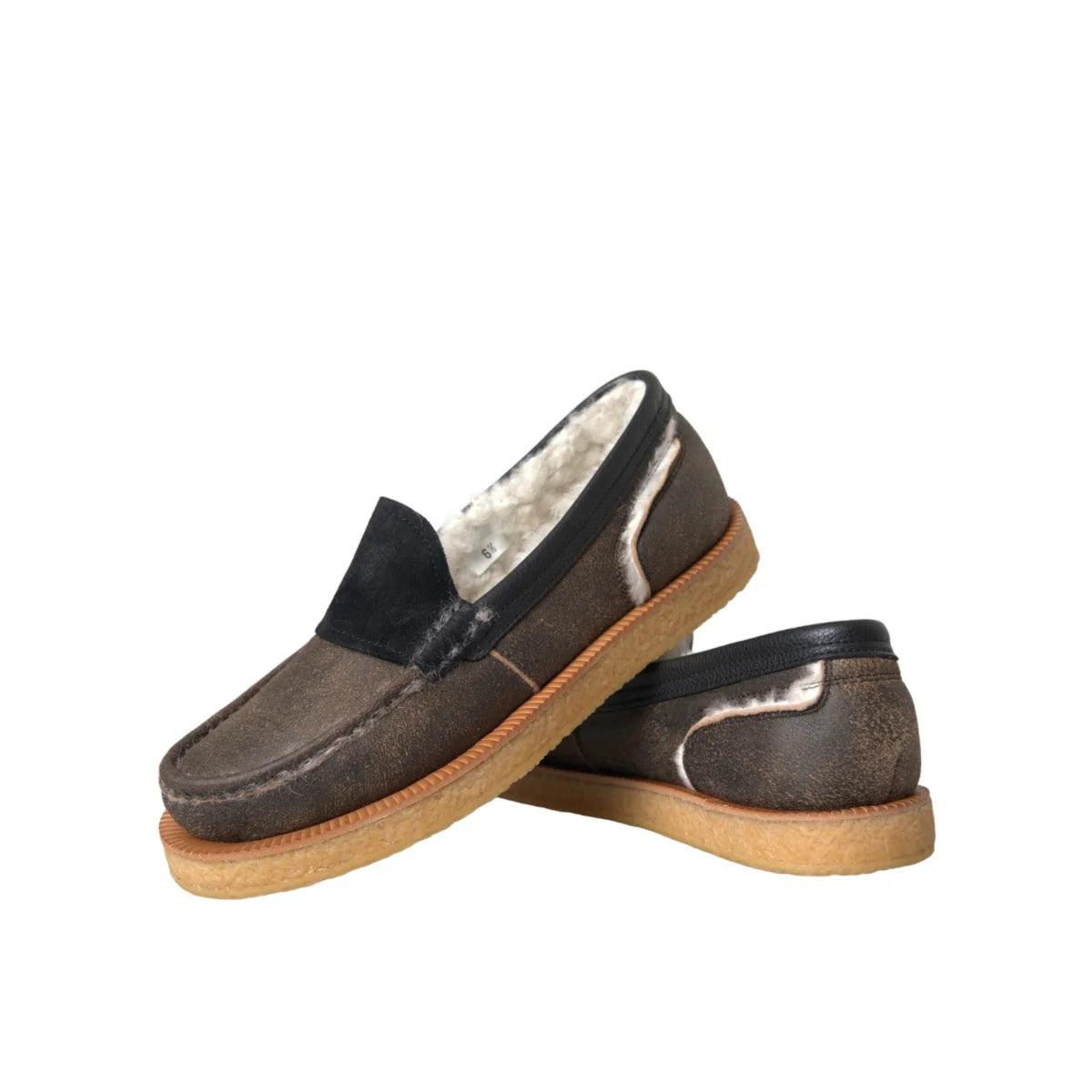 Dolce Gabbana Leather Fur Loafers Luxury Dress Shoes for Men &