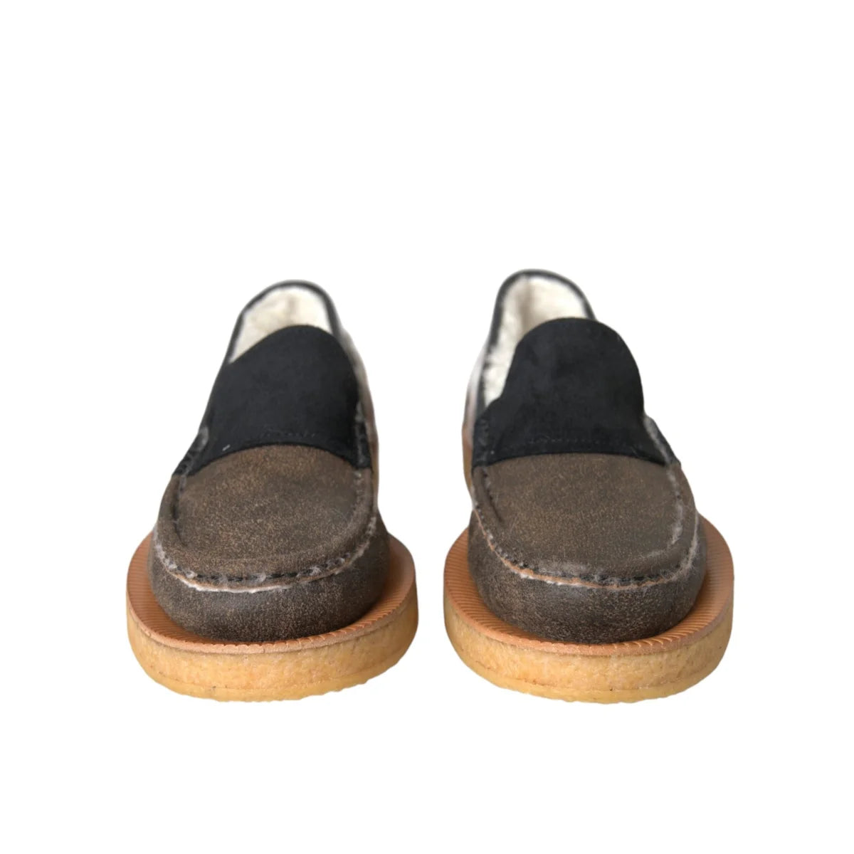 Dolce Gabbana Leather Fur Loafers Luxury Dress Shoes for Men &