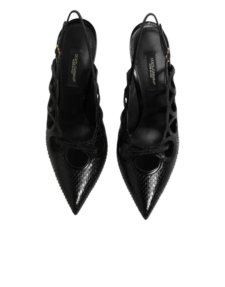 Dolce &amp; Gabbana Leather High Heels Slingback Shoes