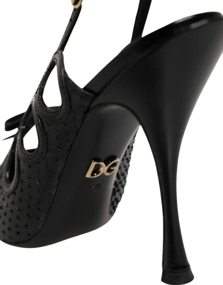 Dolce &amp; Gabbana Leather High Heels Slingback Shoes