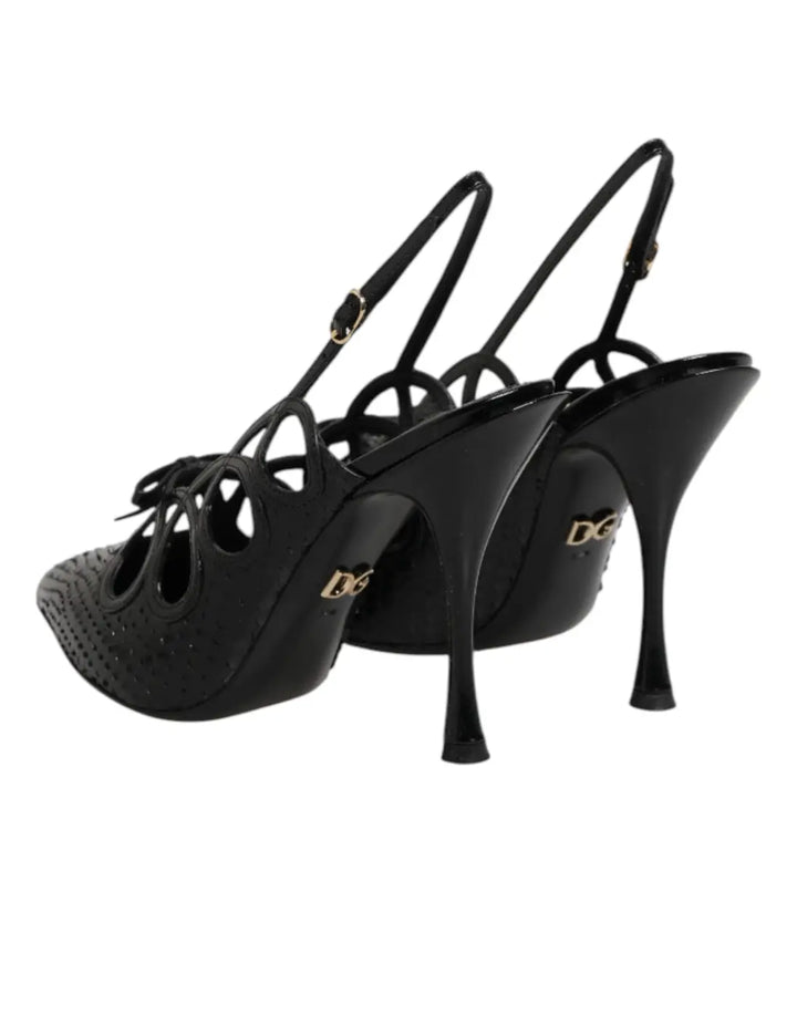 Dolce &amp; Gabbana Leather High Heels Slingback Shoes