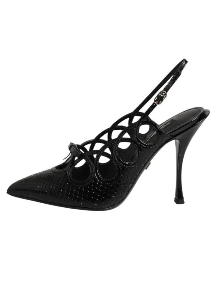 Dolce &amp; Gabbana Leather High Heels Slingback Shoes