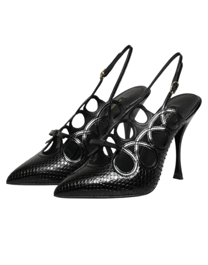 Dolce &amp; Gabbana Leather High Heels Slingback Shoes