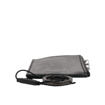 Dolce Gabbana Leather Lanyard Cardholder with Logo Patch &