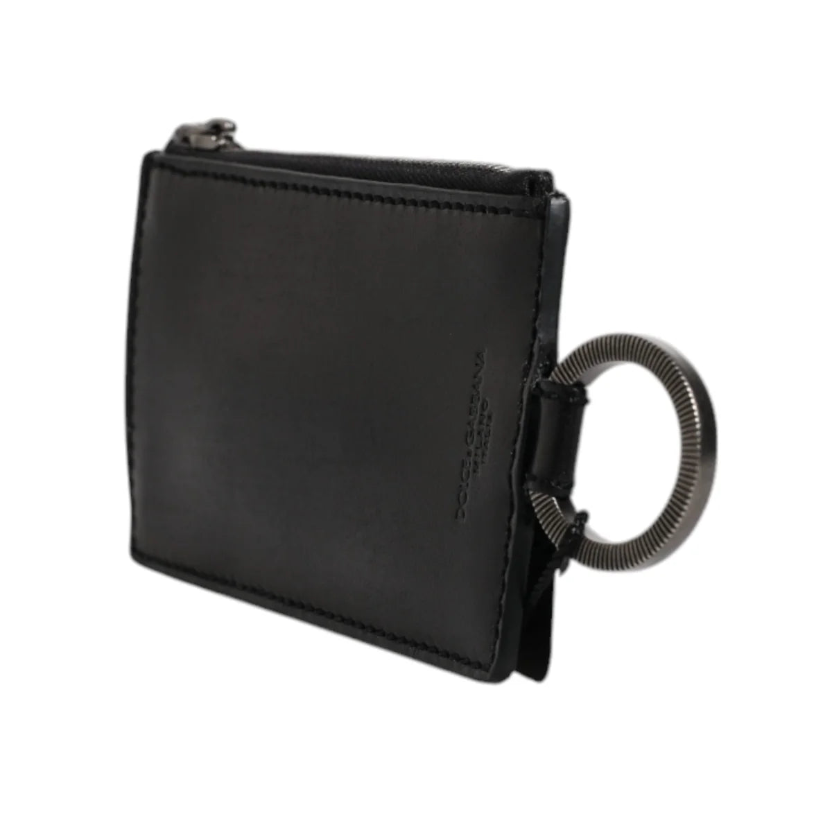 Dolce Gabbana Leather Lanyard Cardholder with Logo Patch &