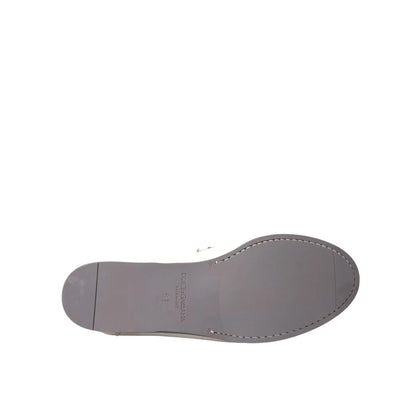 Dolce Gabbana Leather Loafers Designer Dress Shoes Authentic Luxury &