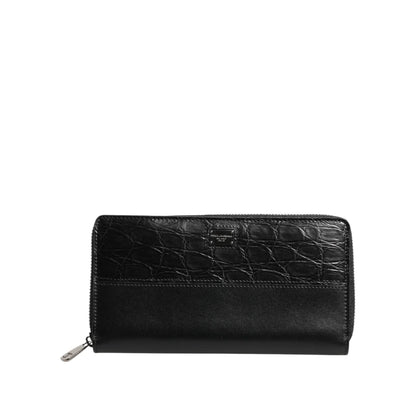 Dolce and Gabbana Leather Logo Patch Wallet with Zip Card Slots &