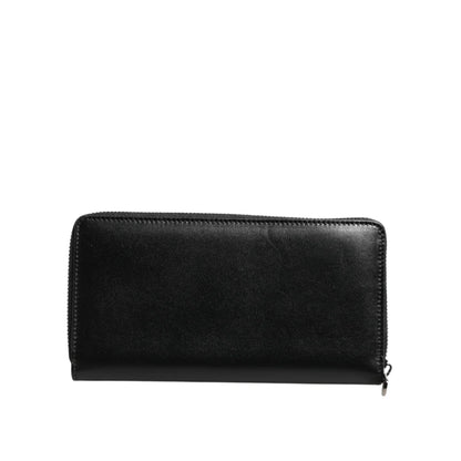 Dolce and Gabbana Leather Logo Patch Wallet with Zip Card Slots &