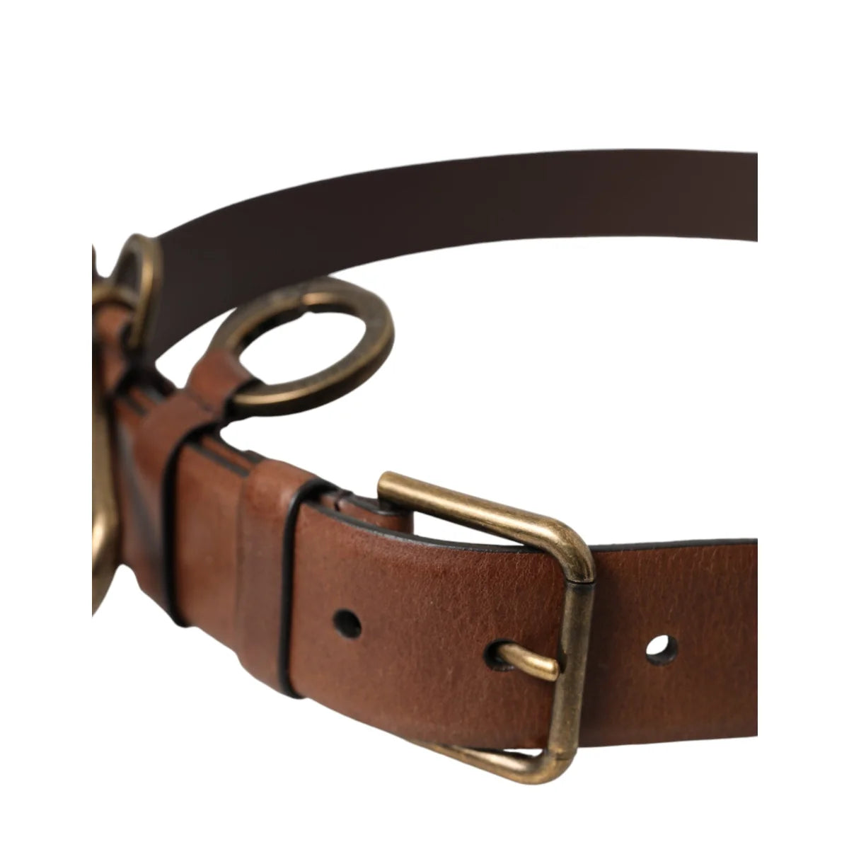 Dolce Gabbana Leather Metal Buckle Belt for Bold Dress Style &