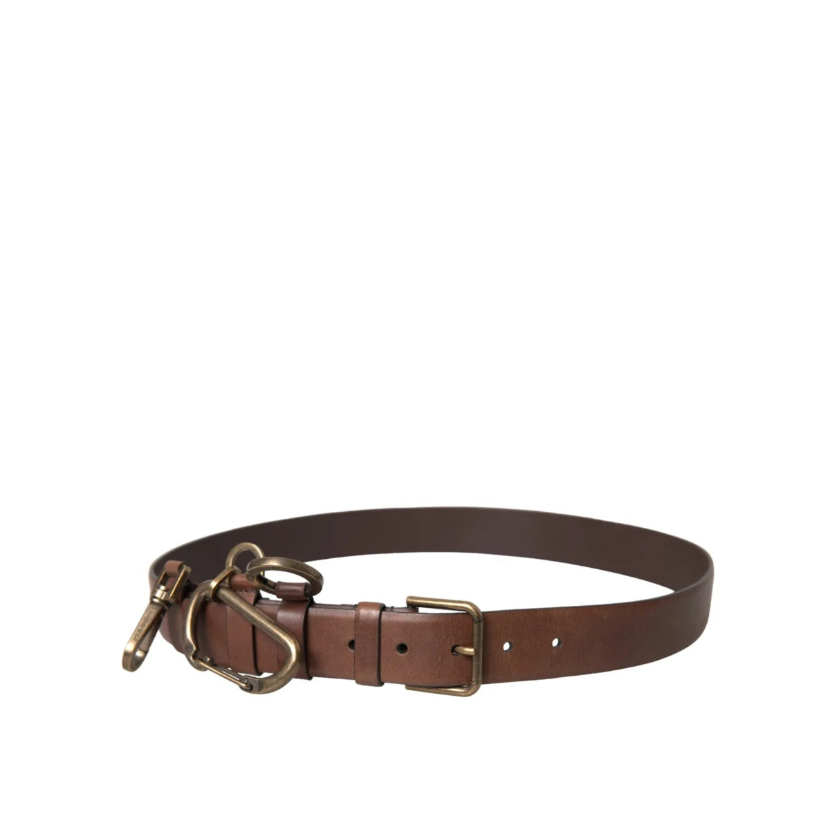 Dolce Gabbana Leather Metal Buckle Belt for Bold Dress Style &