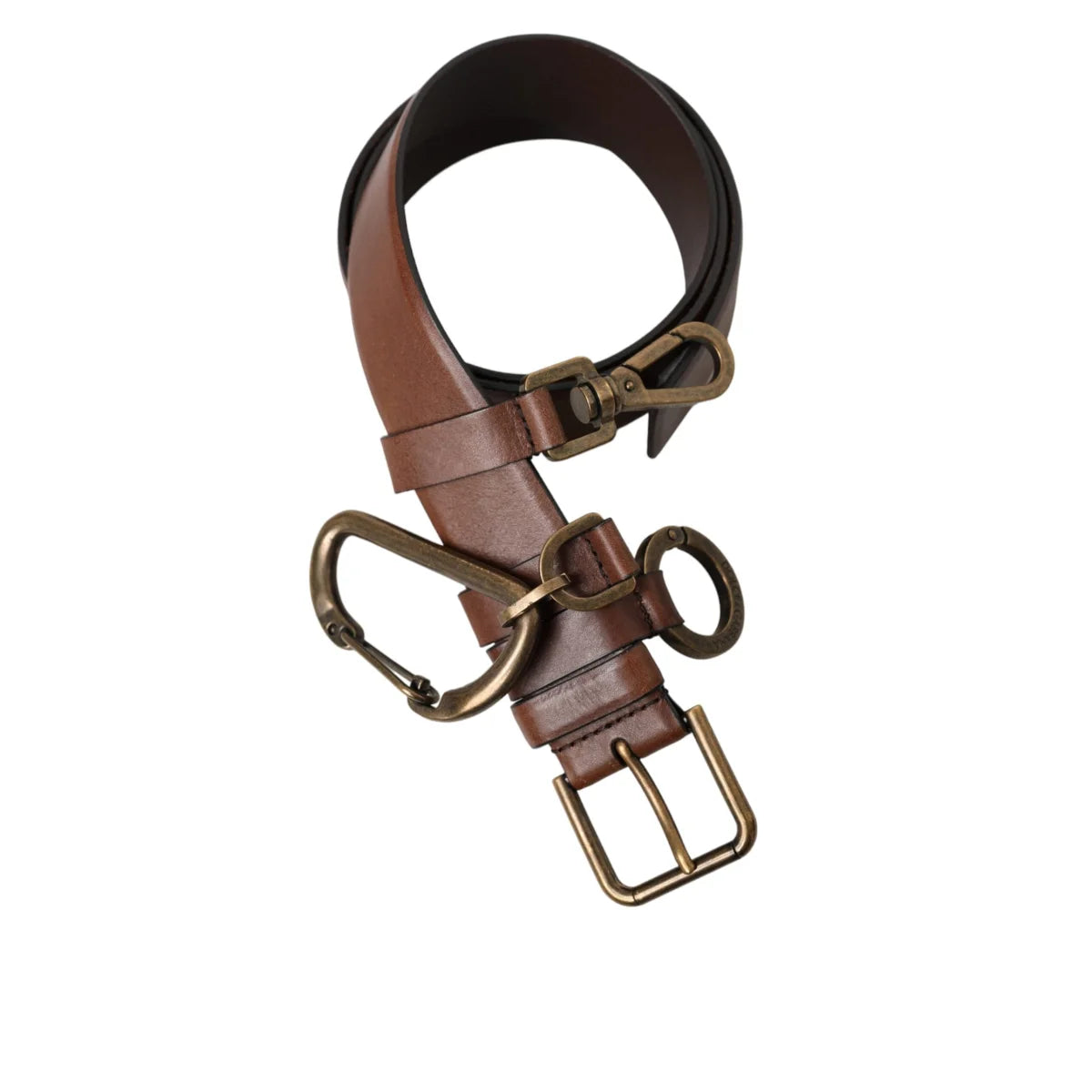 Dolce Gabbana Leather Metal Buckle Belt for Bold Dress Style &