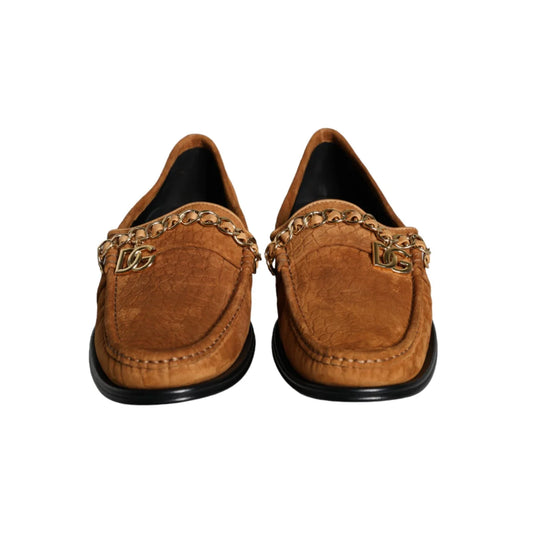 Dolce and Gabbana Leather Moccasin Flat Shoes for Effortless Style &