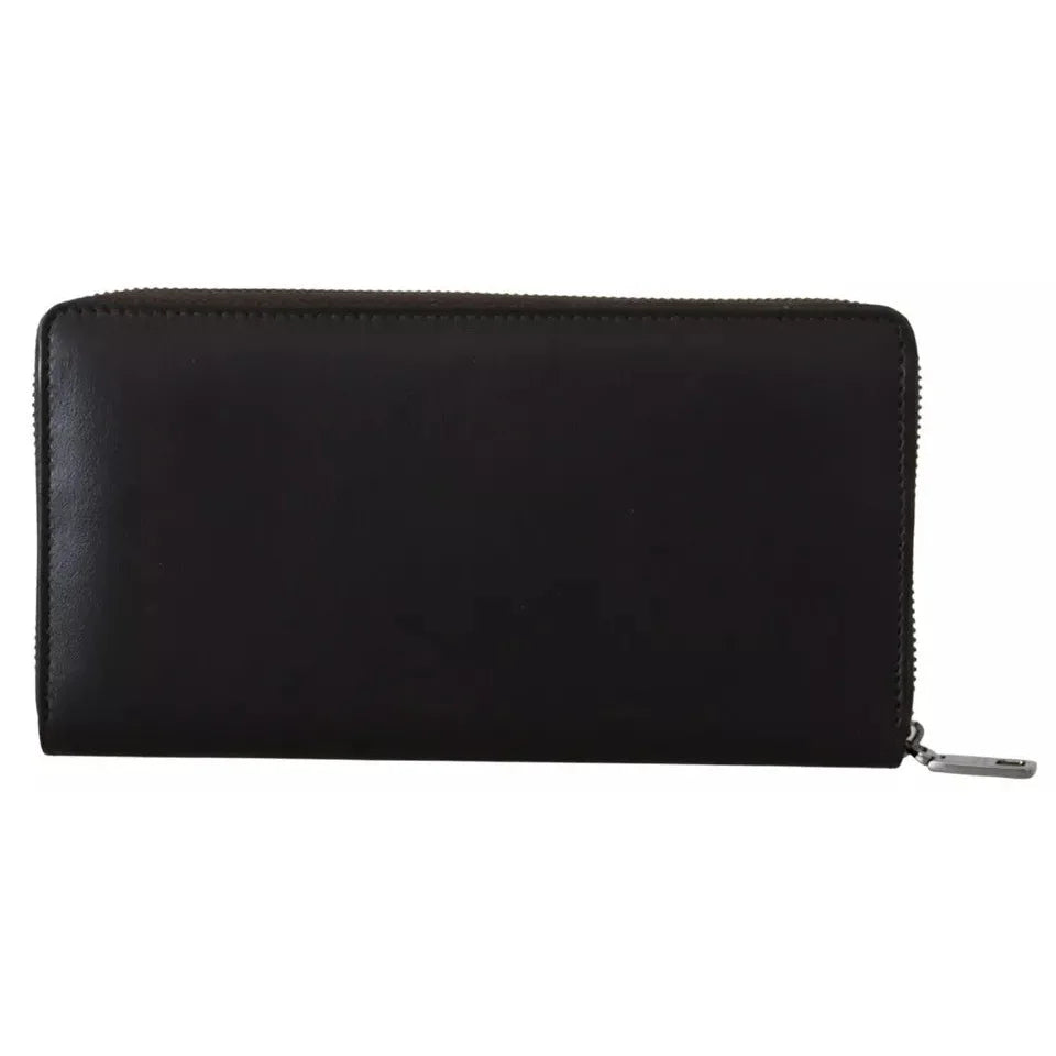 Dolce Gabbana Leather Wallet Luxurious Textured Zip Around Design &