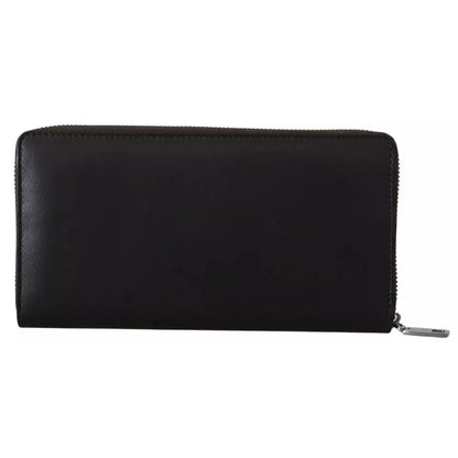Dolce Gabbana Leather Wallet Luxurious Textured Zip Around Design &