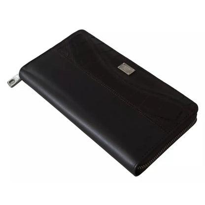 Dolce Gabbana Leather Wallet Luxurious Textured Zip Around Design &