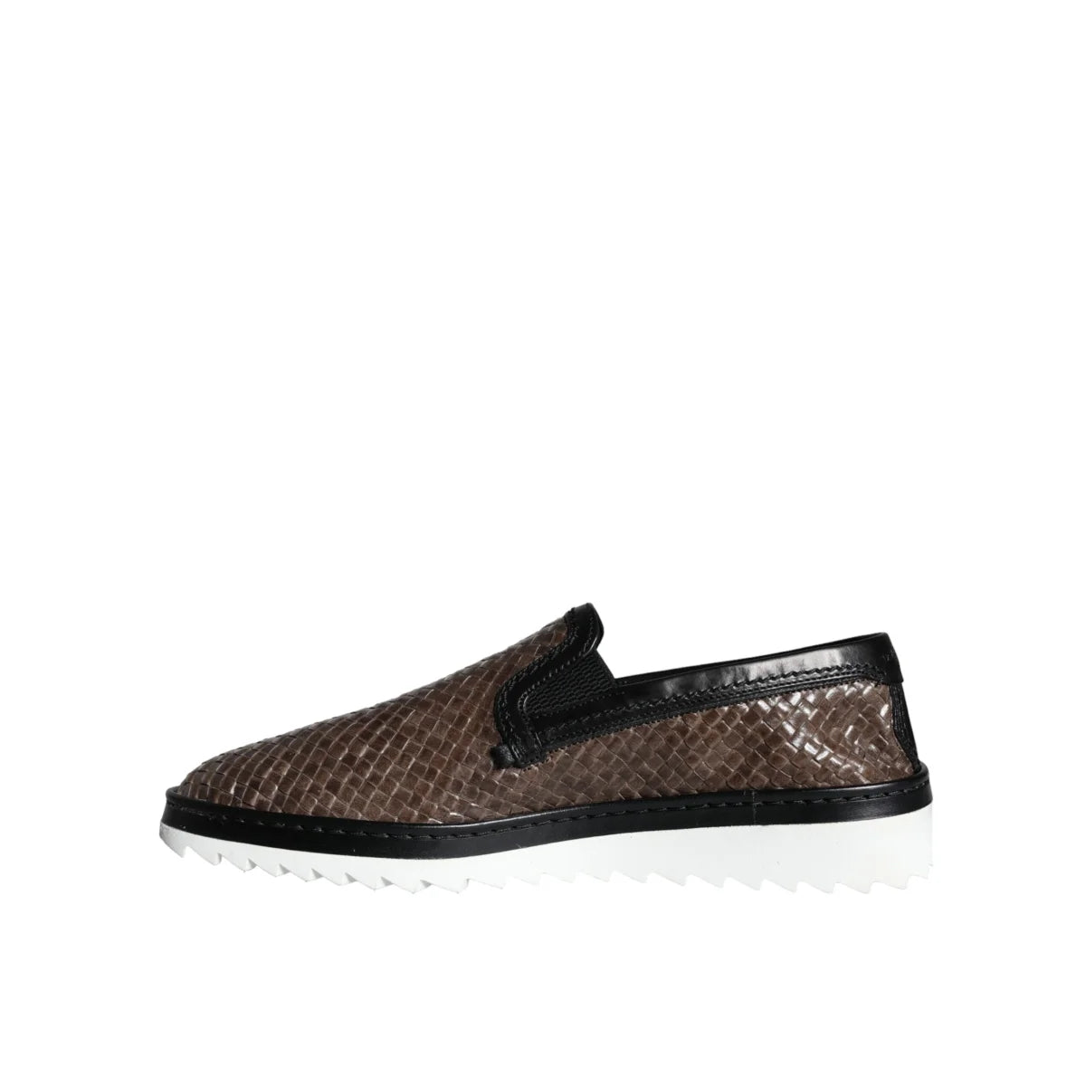 Dolce and Gabbana Leather Woven Loafers Shoes Steal &