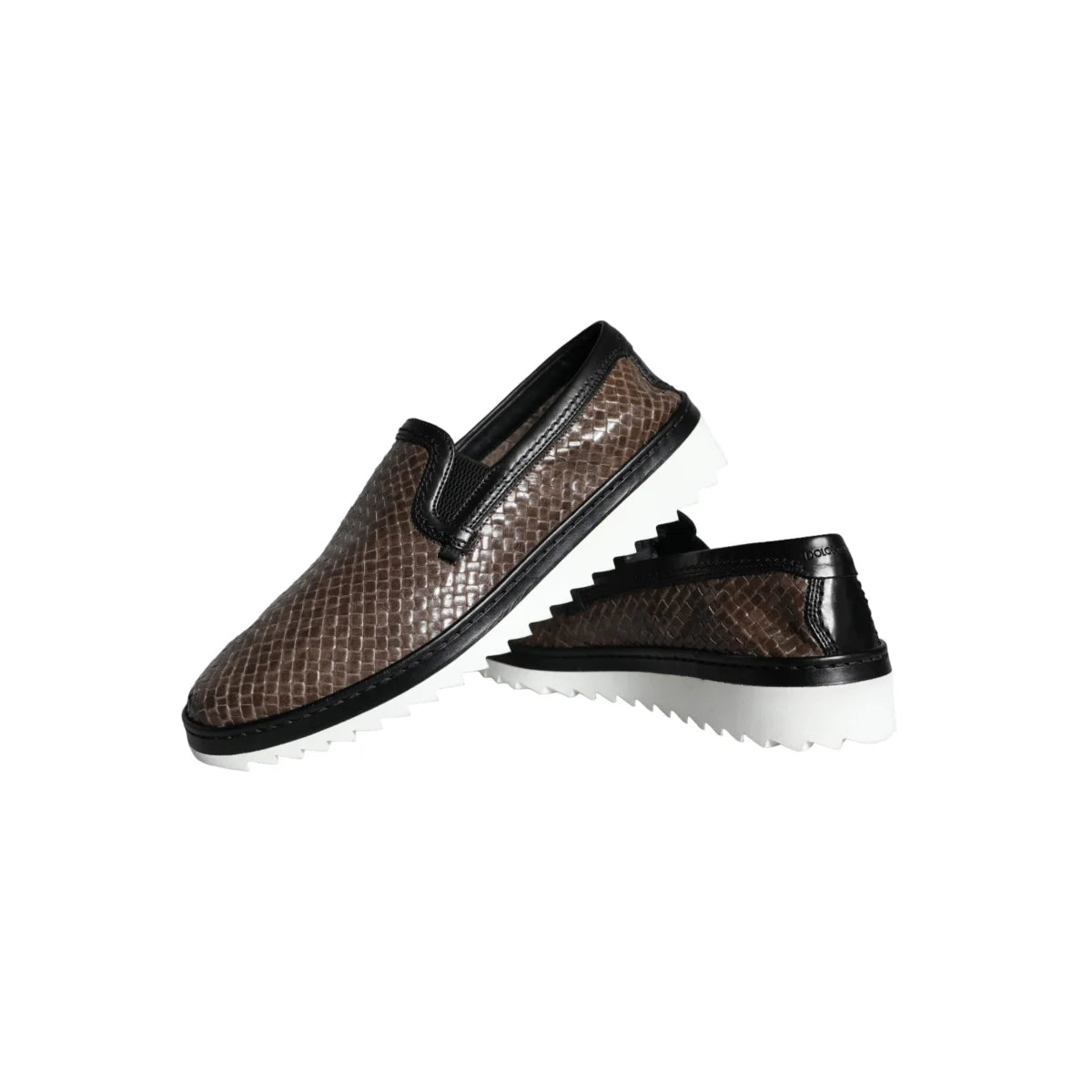 Dolce and Gabbana Leather Woven Loafers Shoes Steal &