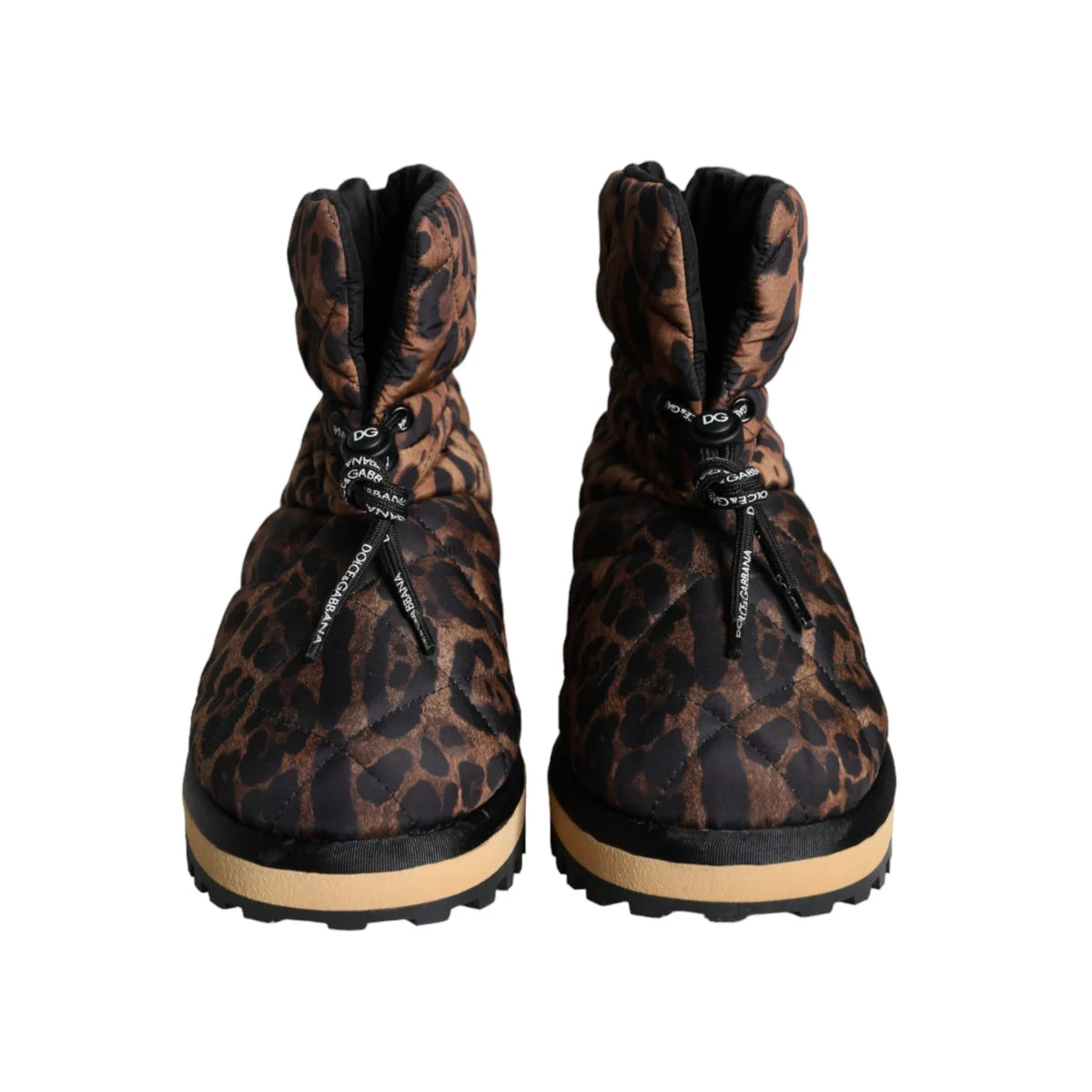 Dolce Gabbana Leopard Ankle Boots Stunning Brown Padded Designer Shoes &