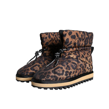 Dolce Gabbana Leopard Ankle Boots Stunning Brown Padded Designer Shoes &