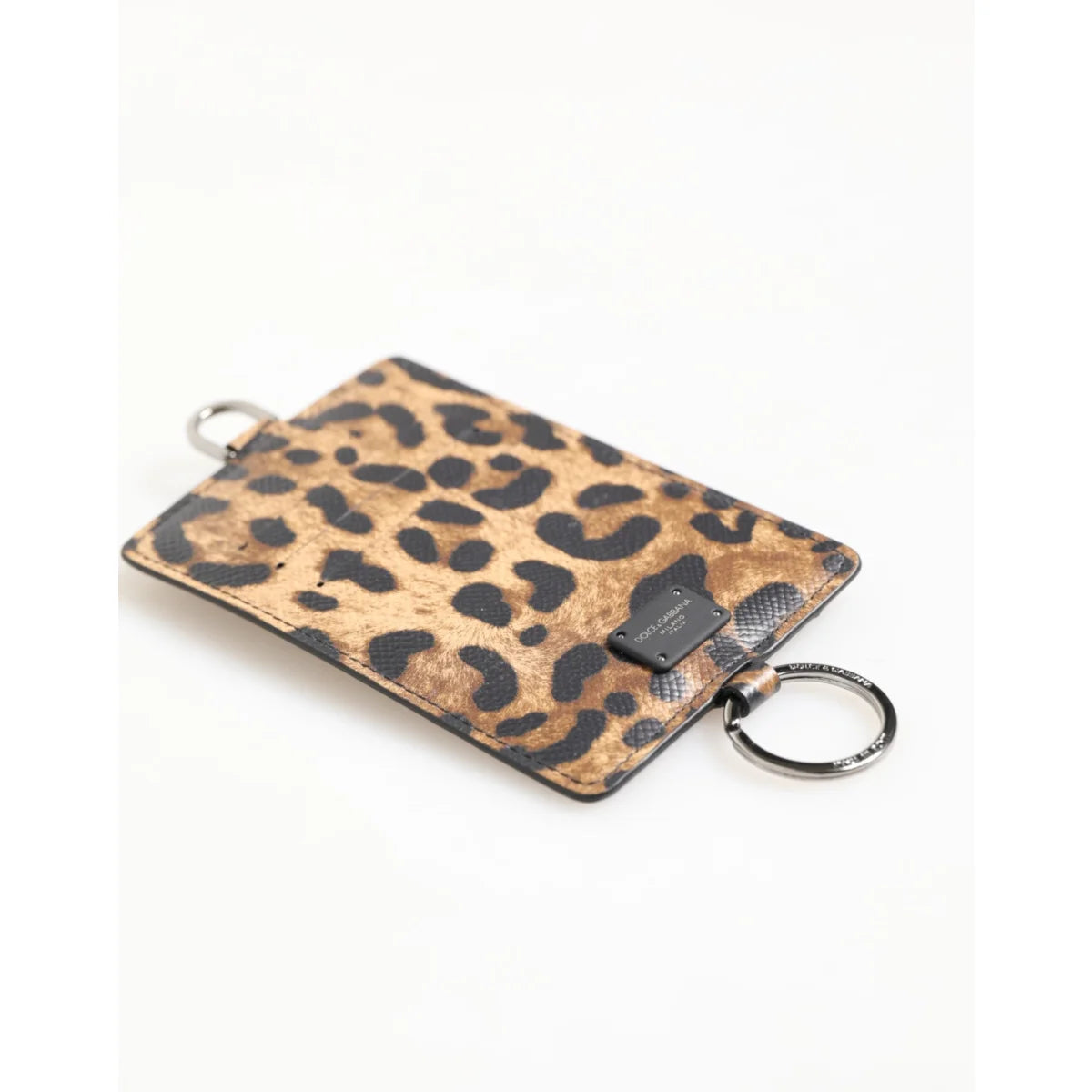 Dolce & Gabbana Leopard Print Card Holder Wallet in Leather