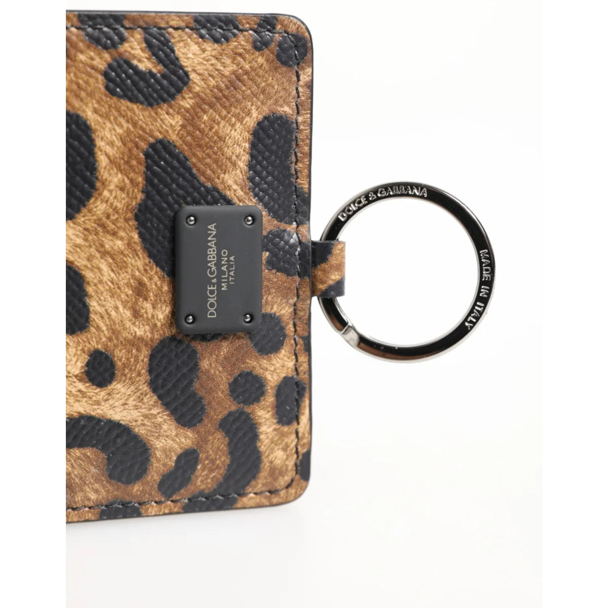 Dolce & Gabbana Leopard Print Card Holder Wallet in Leather
