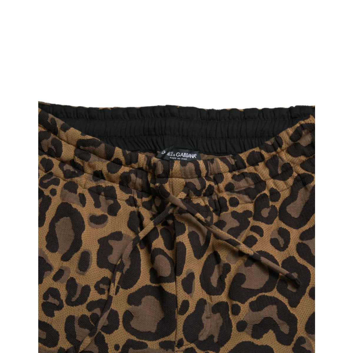 Dolce Gabbana Leopard Print Jogger with Drawstring Waistband Closure &