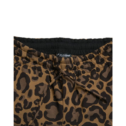 Dolce Gabbana Leopard Print Jogger with Drawstring Waistband Closure &
