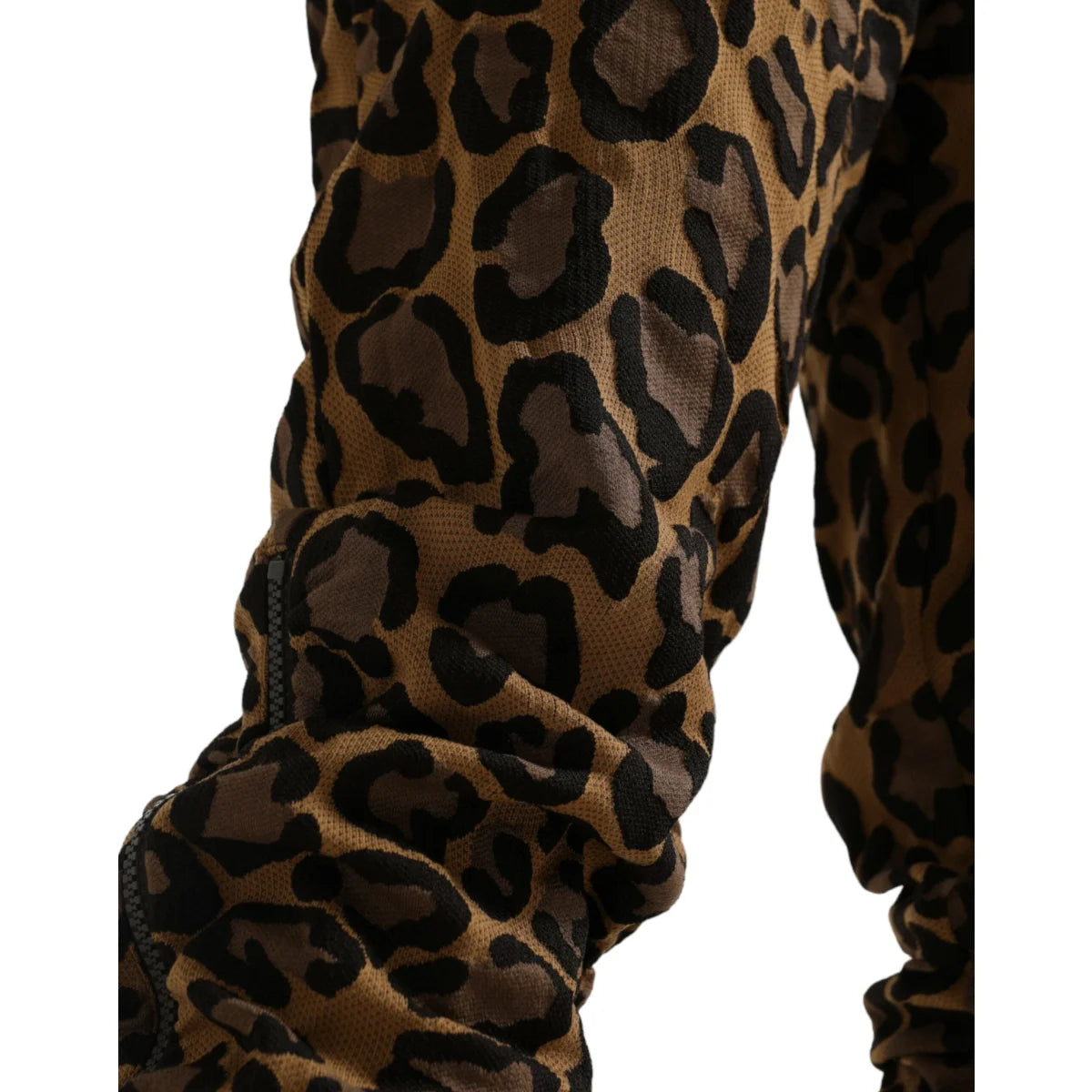 Dolce Gabbana Leopard Print Jogger with Drawstring Waistband Closure &
