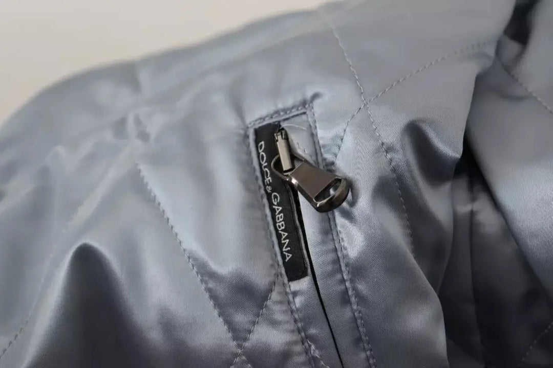 Dolce &amp; Gabbana Light Blue Bomber Coat Men Jacket