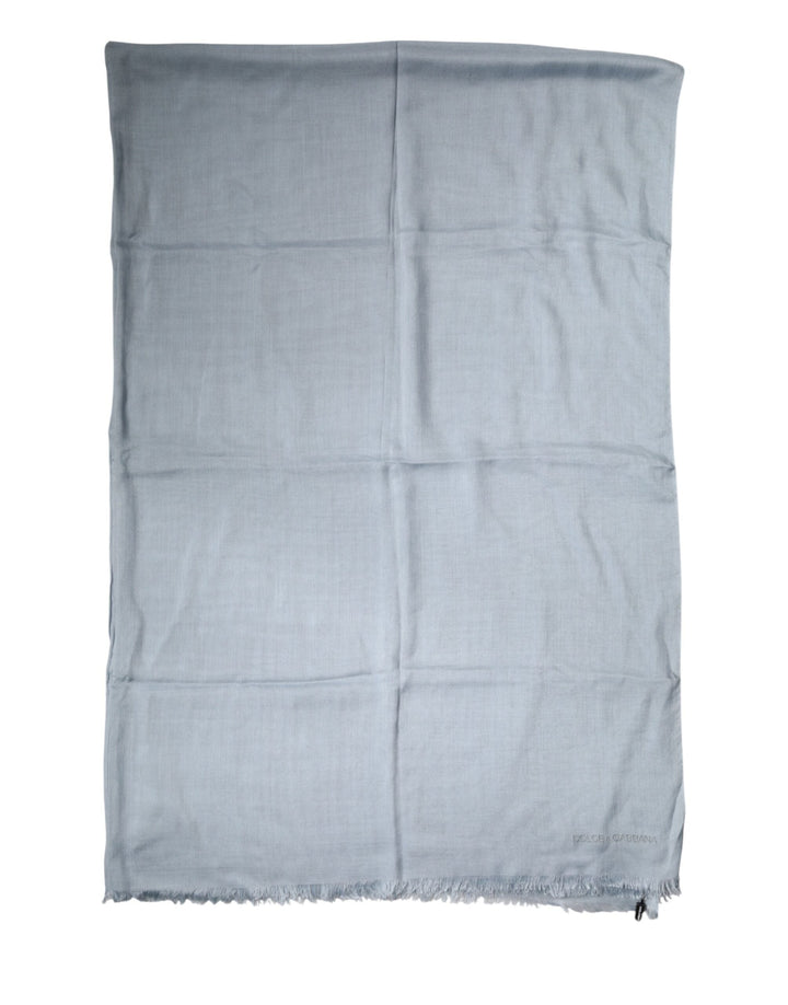Dolce &amp; Gabbana Light Blue Cashmere Knitted Shawl
