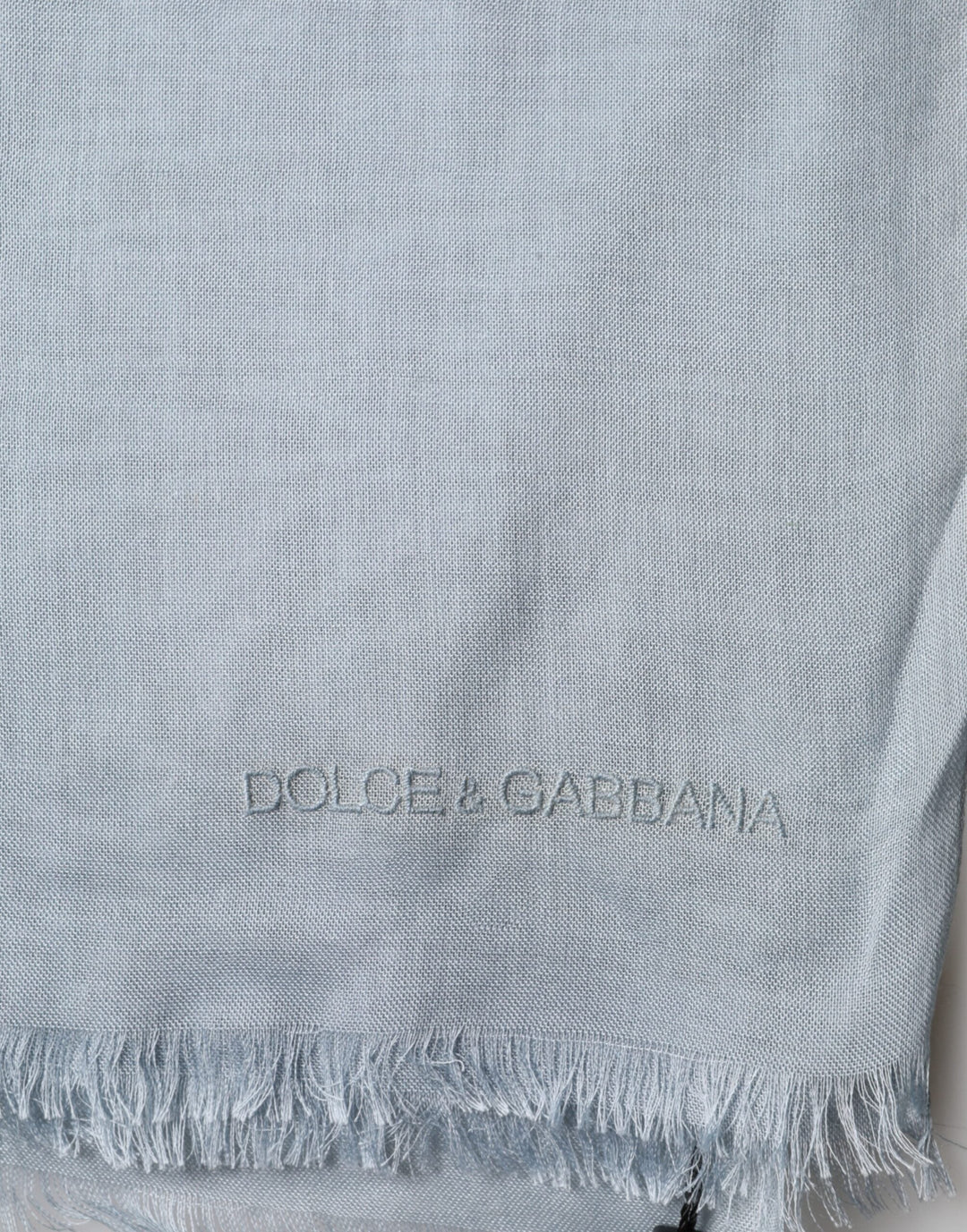 Dolce &amp; Gabbana Light Blue Cashmere Knitted Shawl