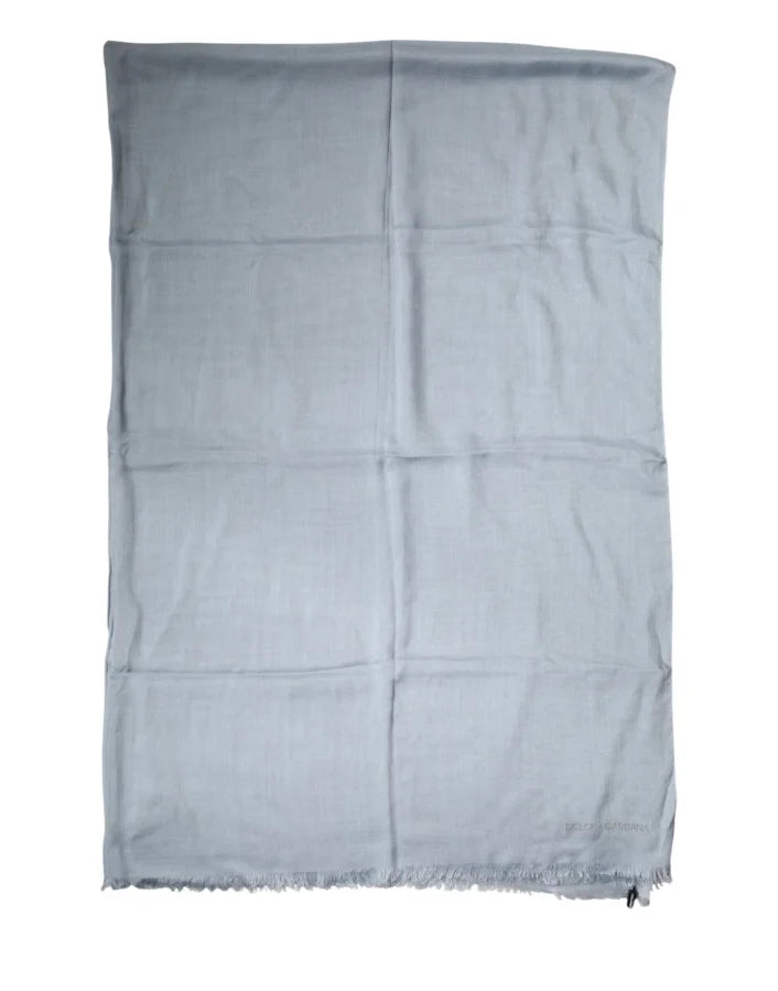Dolce &amp; Gabbana Light Blue Cashmere Knitted Shawl