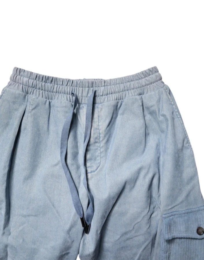 Dolce &amp; Gabbana Light Blue Cotton Jogger Cargo Men Denim Pants
