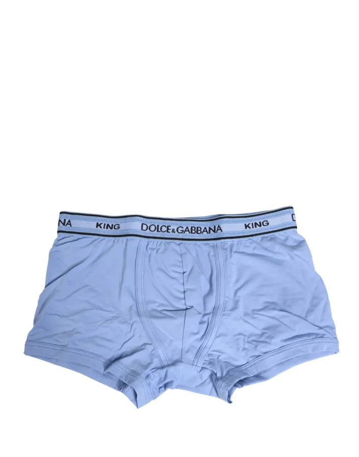 Dolce &amp; Gabbana Light Blue Cotton Men Regular Boxer Underwear