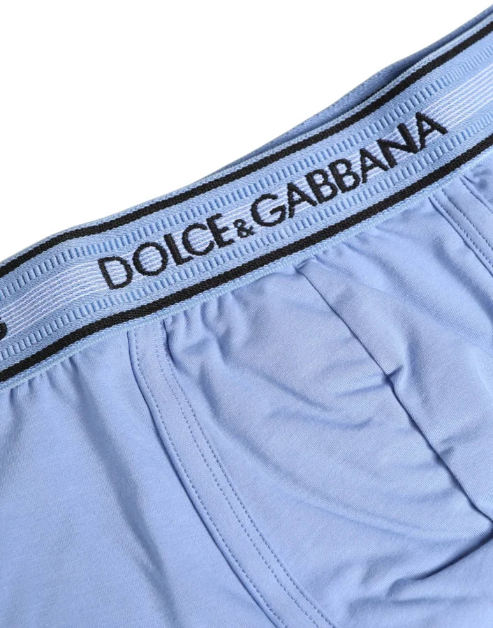 Dolce &amp; Gabbana Light Blue Cotton Men Regular Boxer Underwear