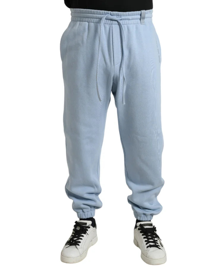 Dolce &amp; Gabbana Light Blue Cotton Sweatpants Men Jogger Pants