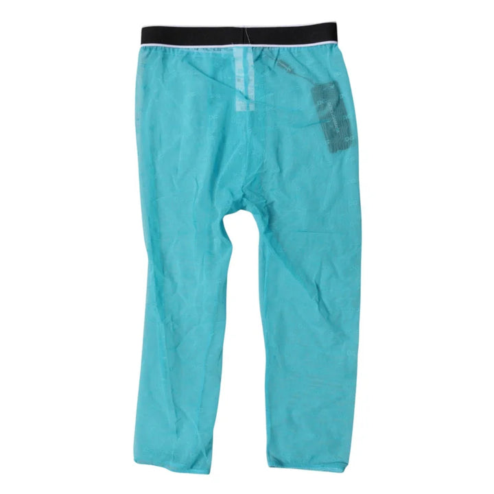Dolce &amp; Gabbana Light Blue DG Logo Nylon Cropped Tights Underwear