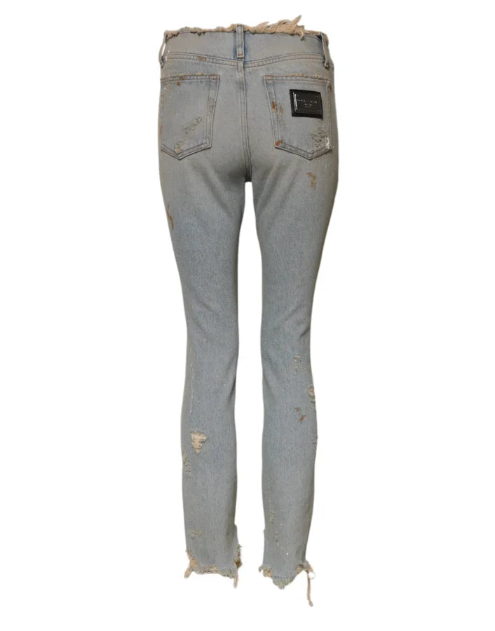 Dolce &amp; Gabbana Light Blue High Waist Skinny Denim Jeans
