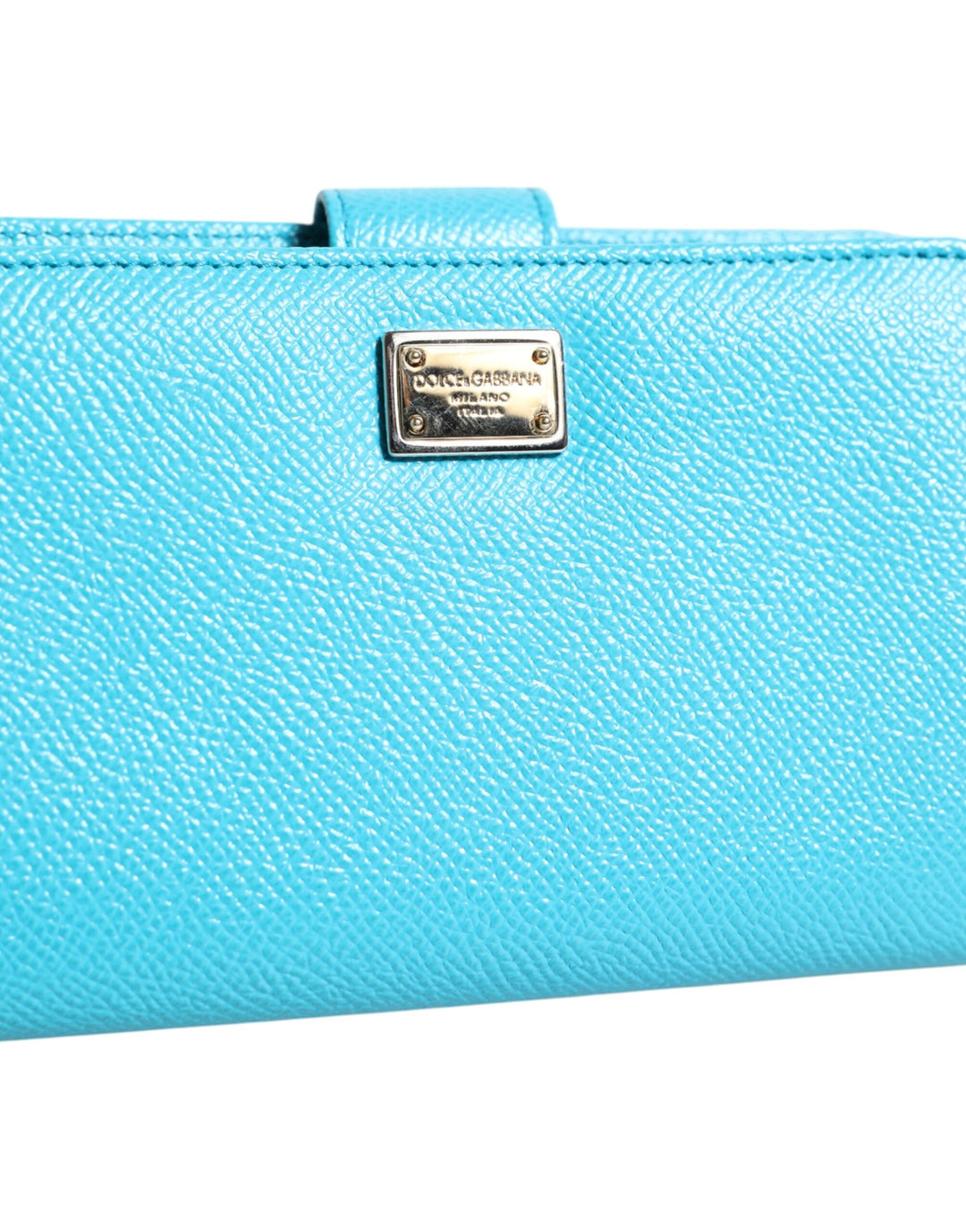 Dolce &amp; Gabbana Light Blue Leather Bifold Continental Clutch Wallet