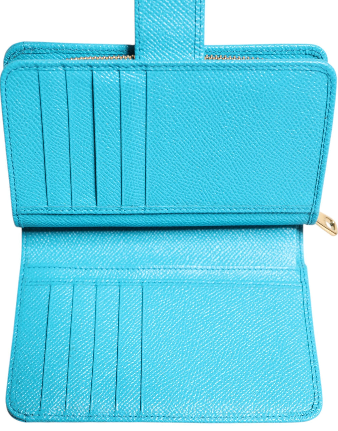 Dolce &amp; Gabbana Light Blue Leather Bifold Continental Clutch Wallet
