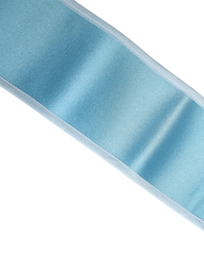 Dolce &amp; Gabbana Light Blue Silk Satin Waist Women Cintura Belt
