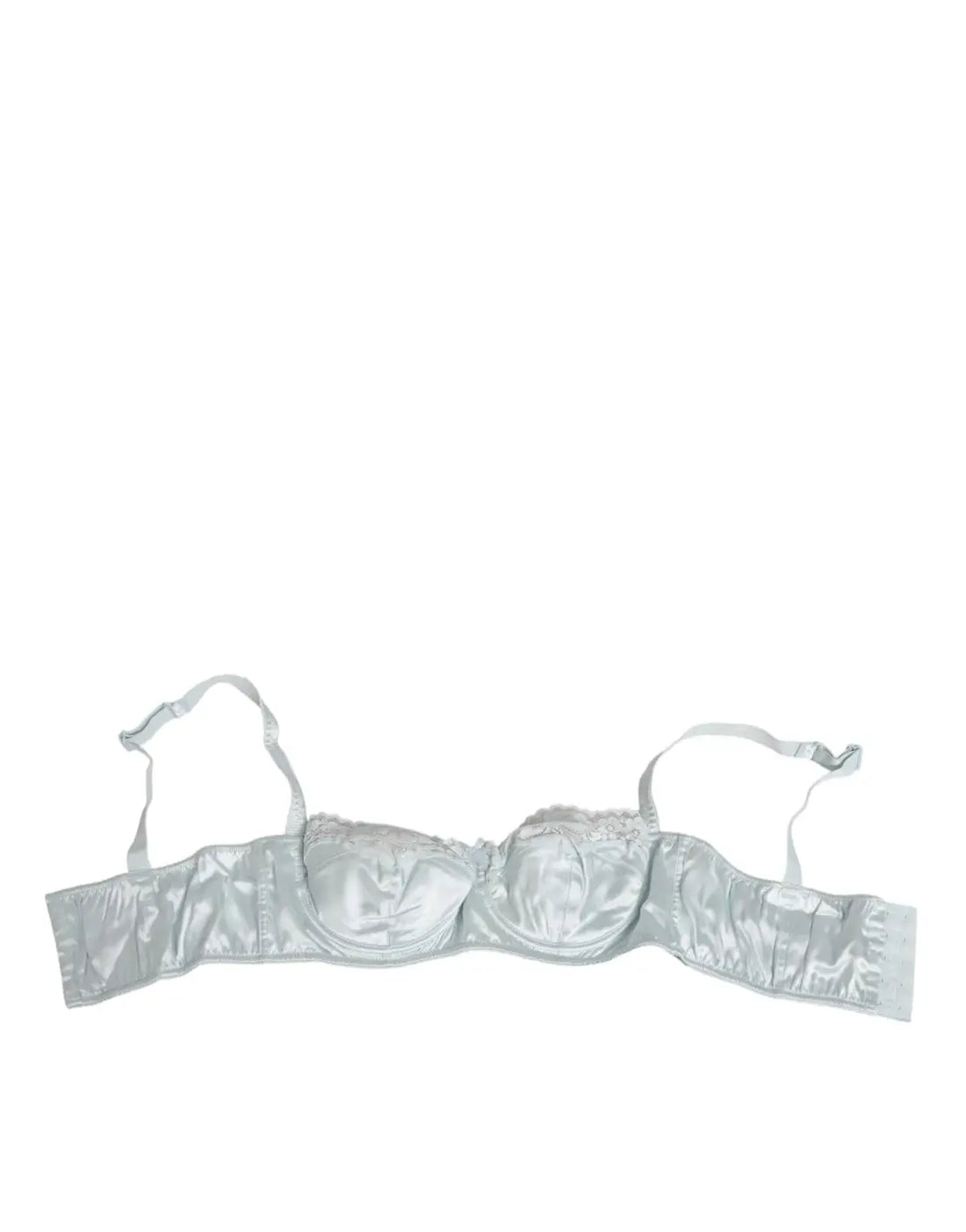 Dolce &amp; Gabbana Light Blue Silk Semi-Padded Balconette Underwear