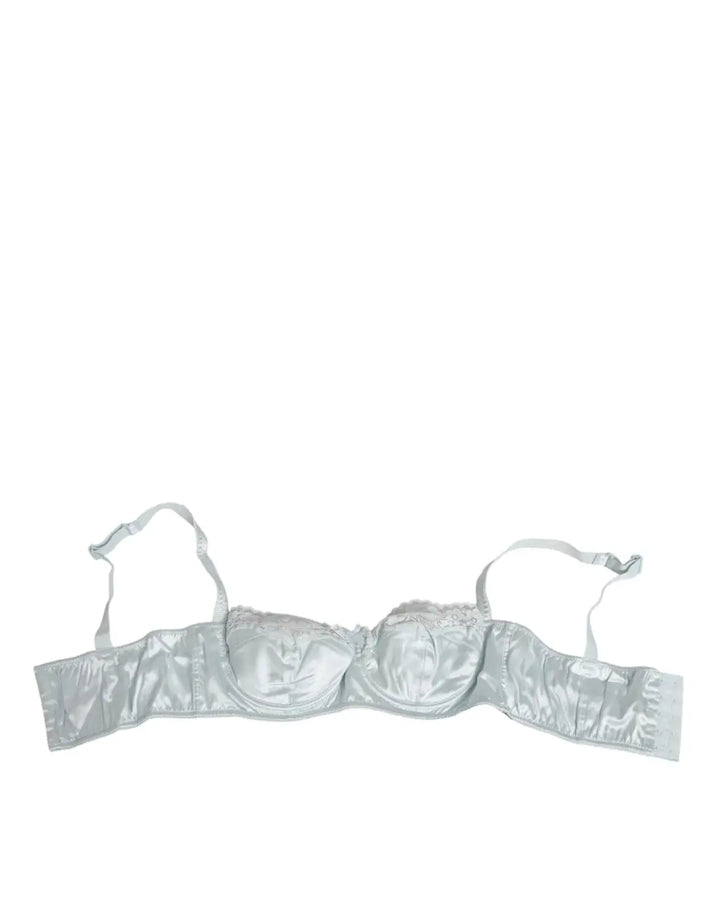 Dolce &amp; Gabbana Light Blue Silk Semi-Padded Balconette Underwear